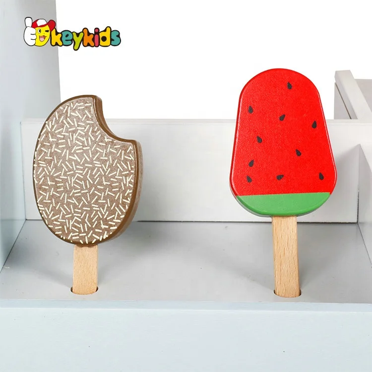 2022 New arrivals kids wooden ice cream shop toy set for pretend play W10A142
