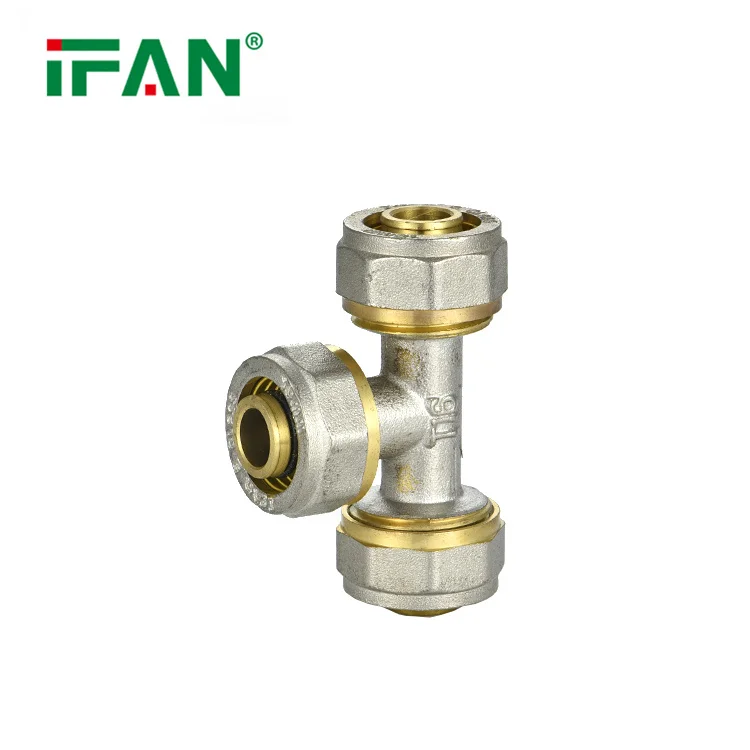 IFAN ISO15875 High Pressure PEX Fittings 16-32MM Double Colors Full Type Equal Tee PEX Compression Fitting