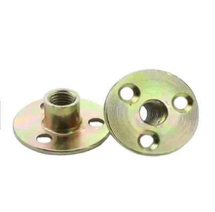 OEM Customized M6 M8 M10 Stainless Steel T nut Furniture Galvanized Round Base 3 Brad Hole Tee T Weld nut