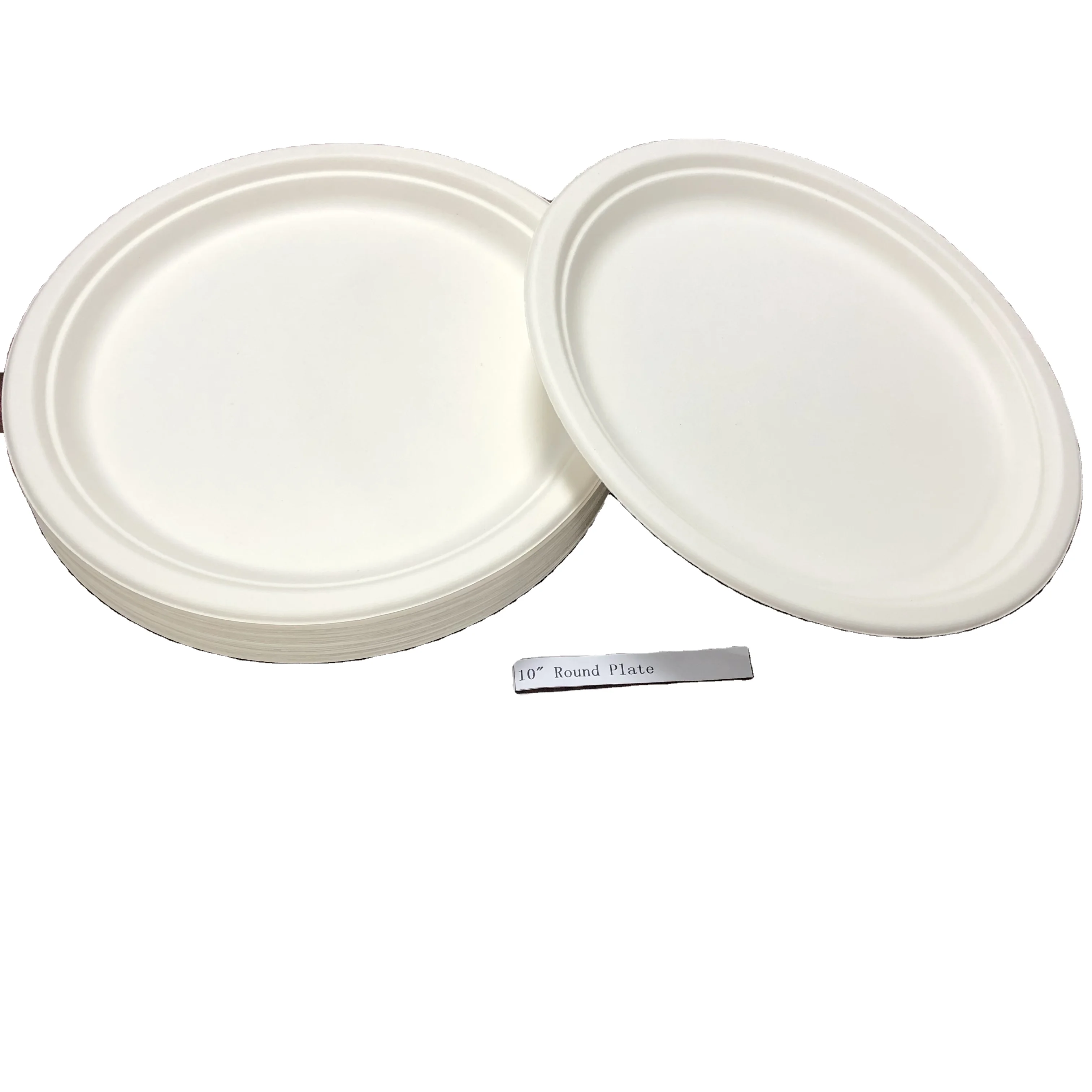 Factory Price 10 Inch Compostable disposable bagasse sugarcane Round plate
