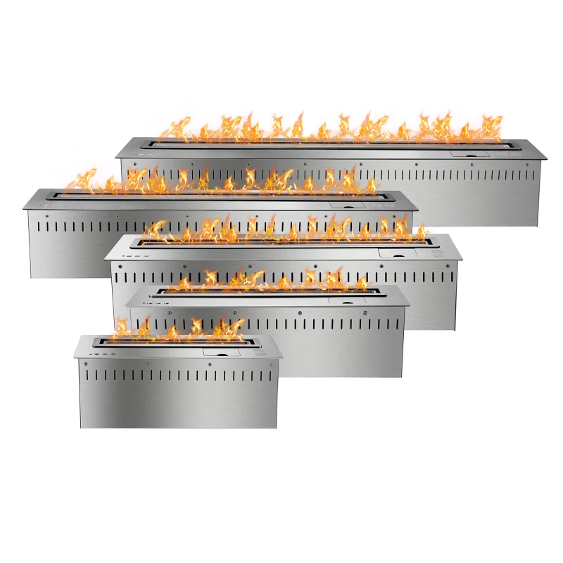 48-Inch Indoor Smart Electric Ethanol Fireplace with Remote Control Automatic Kamin Bioethanol Burner Steel and Metal Material