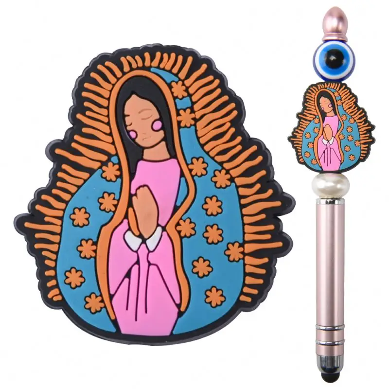 God Focal Beads Silicon Bead For Pen Making Blessed Charm Faith Virgin Mary Silicone