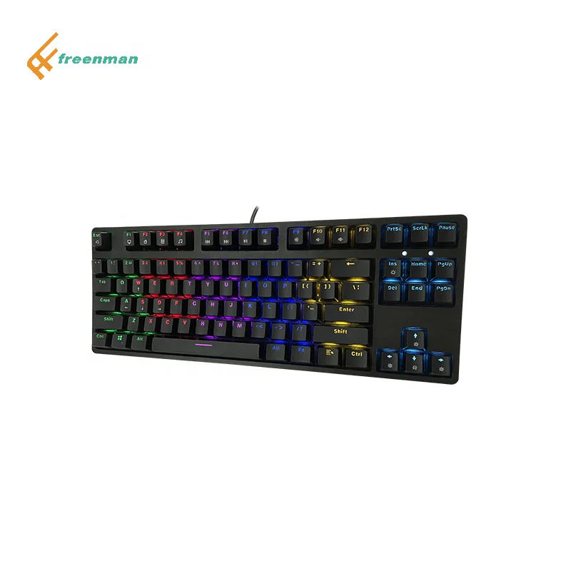 Detachable type C cable wired wireless mechanical switch gaming keyboard for laptop desktop pc with multi-color keycaps option