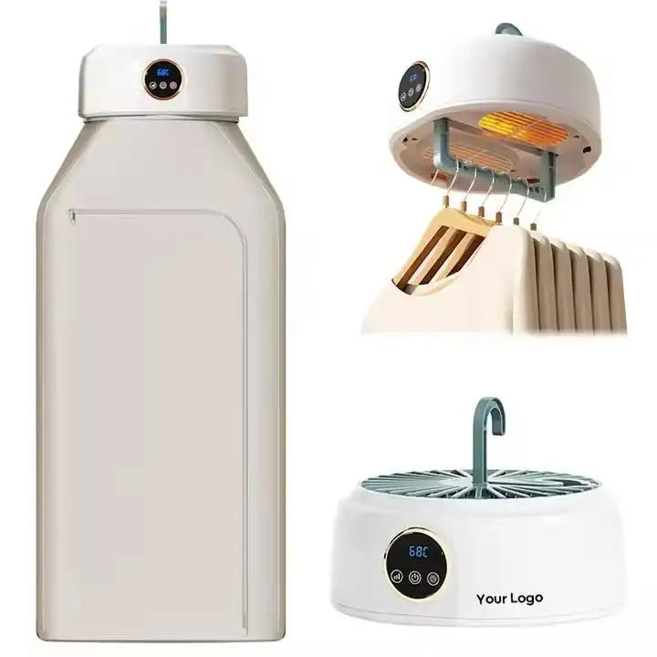 Non-Punching Wall Dryers Portable Clothes Dryer Small Compact Electric Dryers With Timer Function