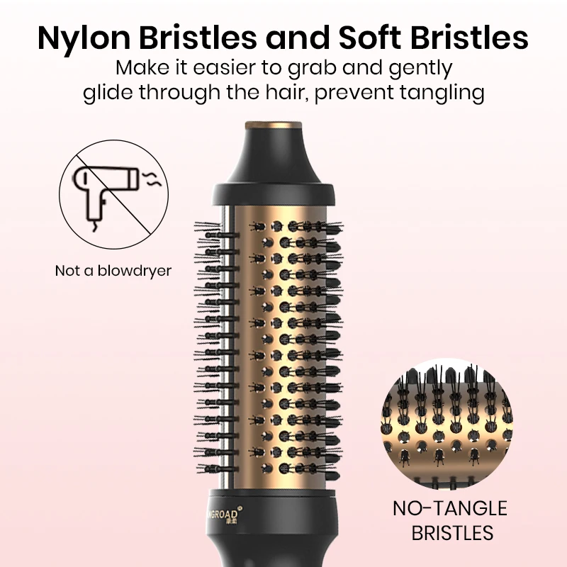 electrical heated curler brush Ceramic Glaze Coating Barrel Fast Heater Styling Comb LCD Digital Display Hair Curler Brush