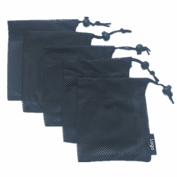 Wholesale Custom Foldable Small Net Nylon Mesh Drawstring Bag for gift  Mesh bags