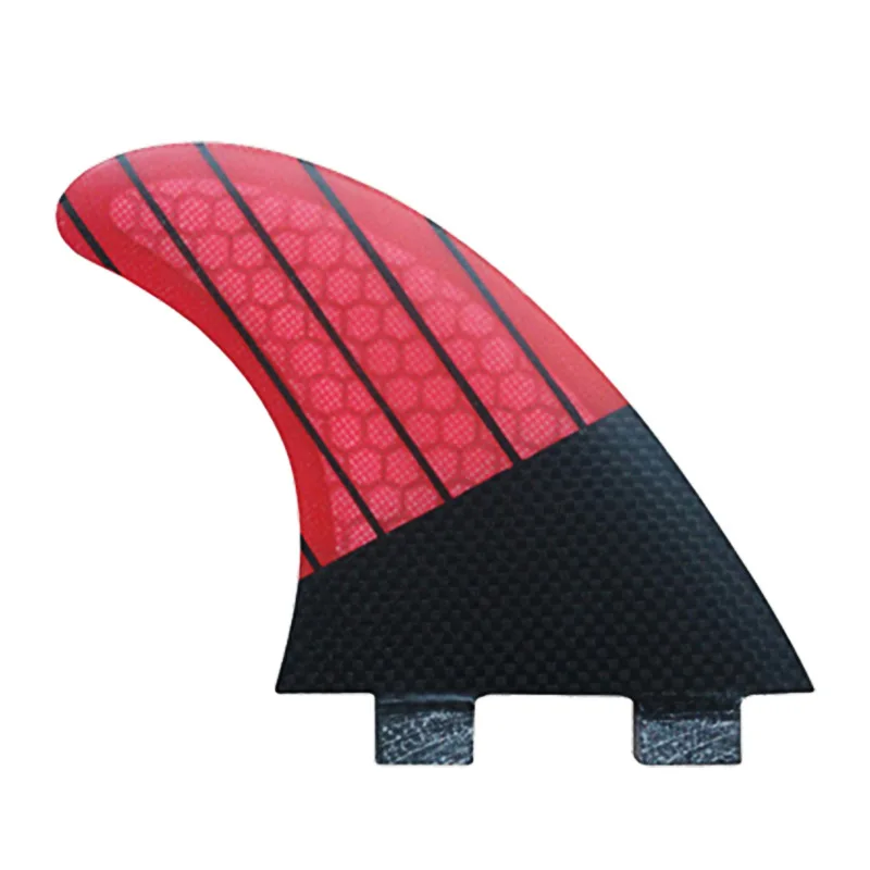 2023 popular design Fiberglass Honeycomb design Surfboard Fins FC Surf Fins OEM Half-Carbon Tri Fin Set Twin Tab