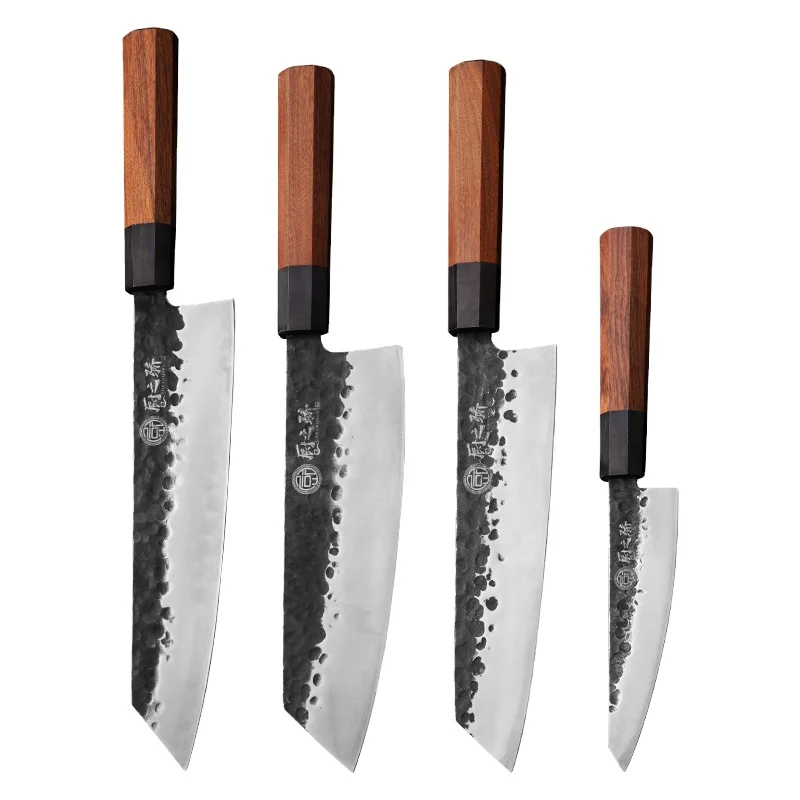 
4 pcs Wholesale kitchen knife set with Sour branch wood Handle Damascus Steel Kitchen Knives Slicing Meat Vegetable Chefs Knife 