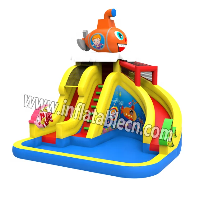 Submarine water slide,inflatable water slide for sale,new design water slide with digital printing