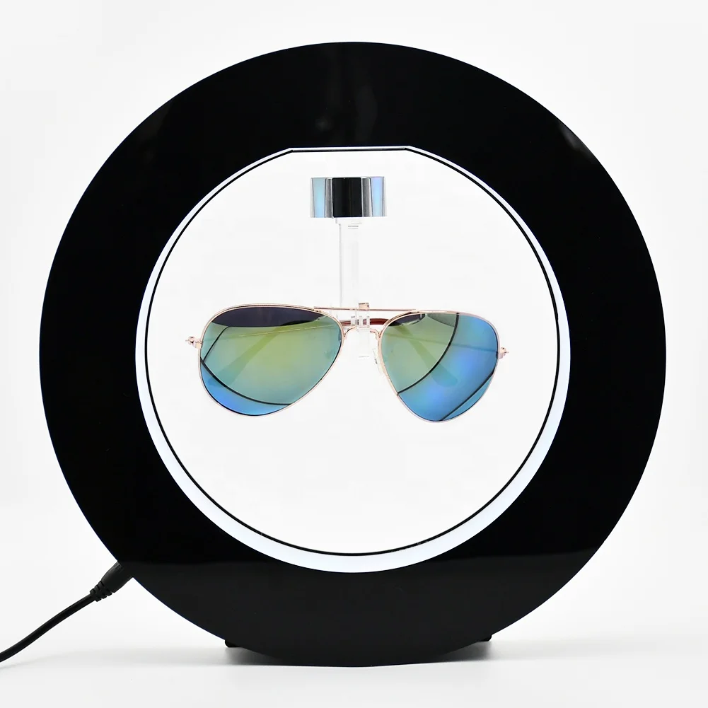 Lighting Magnetic Floating glasses Acrylic Display Rack Levitating  Eyewear Displays Rotating spectacles Advertising display
