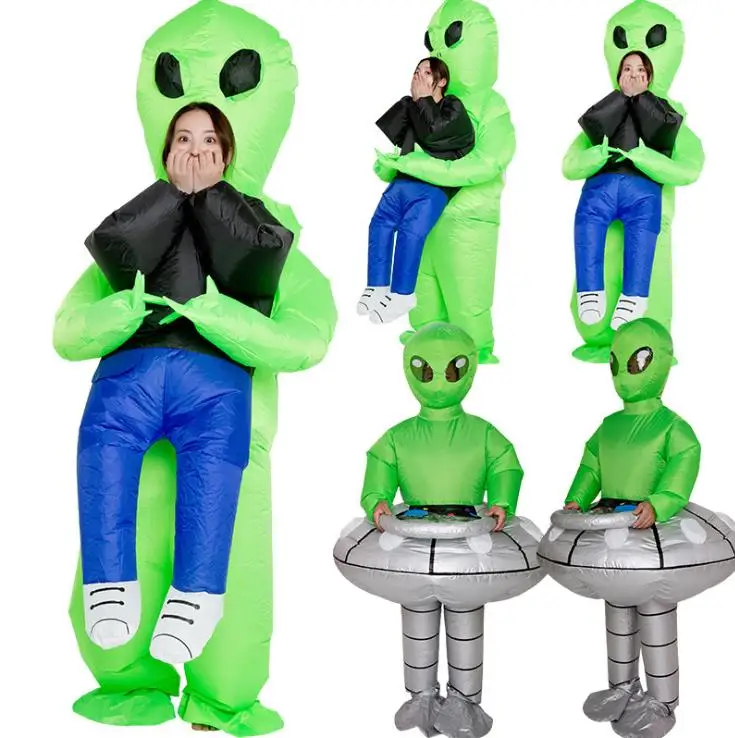 RTSJY-437 Green alien halloween party funny dress Inflatable pvc Costumes For Adults