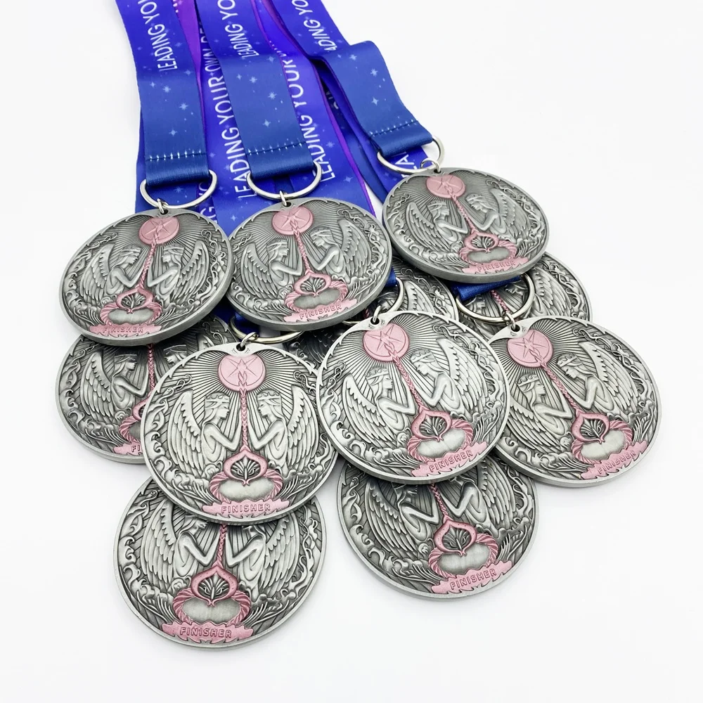 
Good Quality Manufacture 3D Custom Award Running Marathon Finisher Enamel Metal Sport Medals with Ribbon 