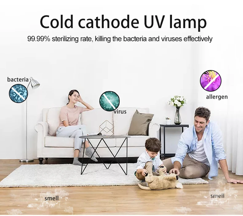 NEW High Concentration Negative Ion Air Purifier with UV sterilization for home office Intelligent LED display