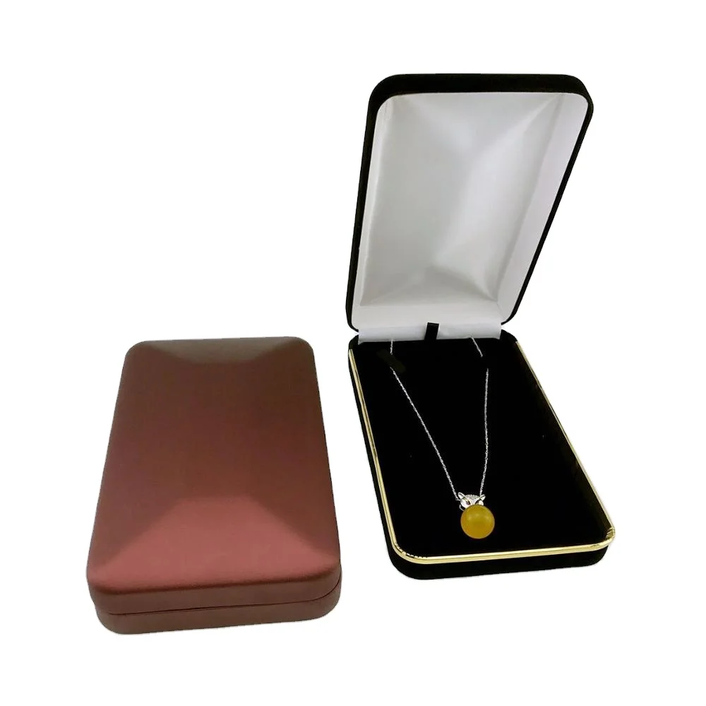Wholesale iron case  custom Pearl Necklace velvet jewelry Box ring jewelry necklace box