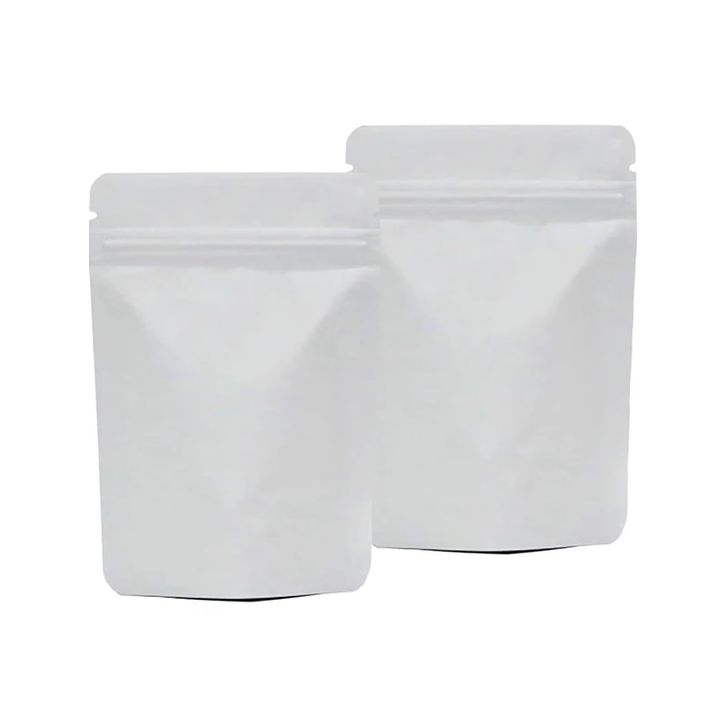 Resealable food packaging zip pouch 14x20cm matte white bolsas stand up pouch