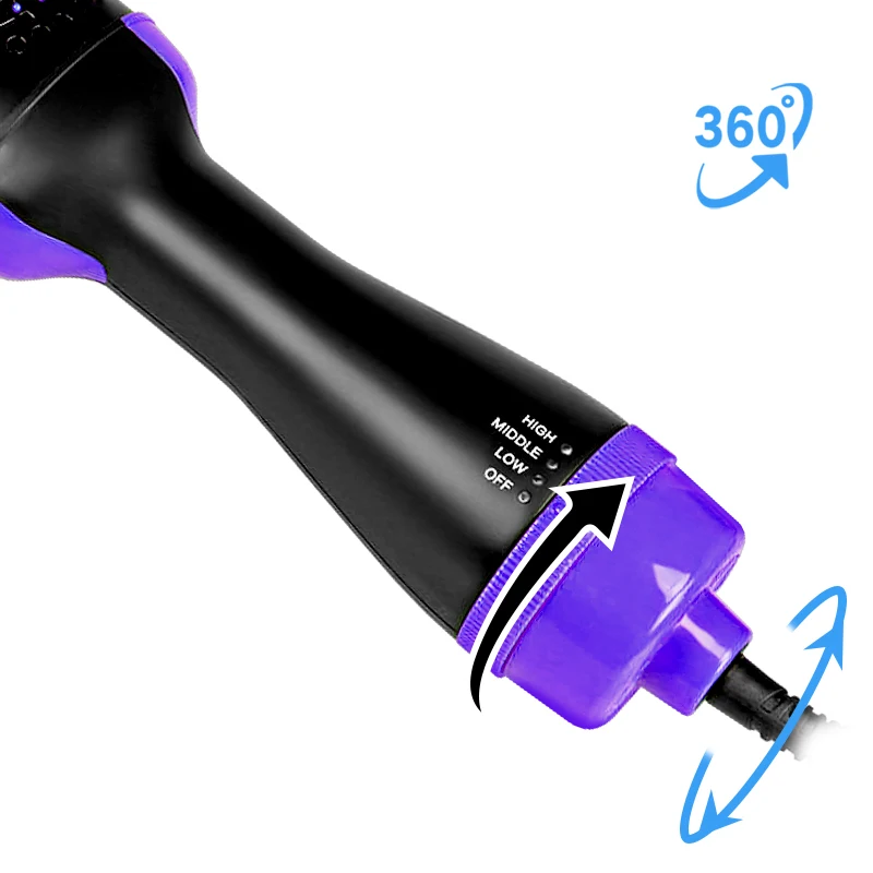 Professional hot air brush hair styler blow dryer comb heated flat iron rotating curler salon high speed hair dryer brush