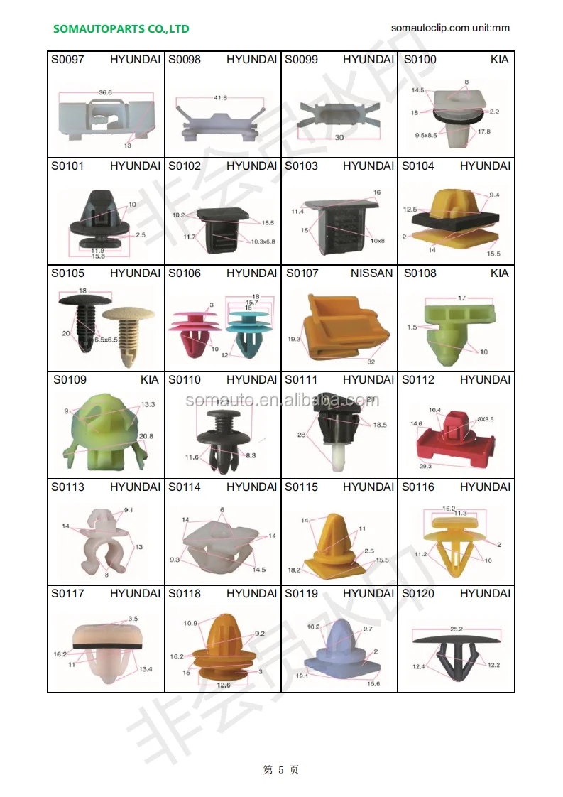 High Quality Automotive Fasteners Plastic Auto Clips For Car 20510029