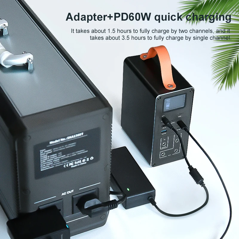 62000mAh 198Wh Powerhouse Portable Generator Power Source with DC & USB output 200W  Silent Power Inverters Supply for Camping