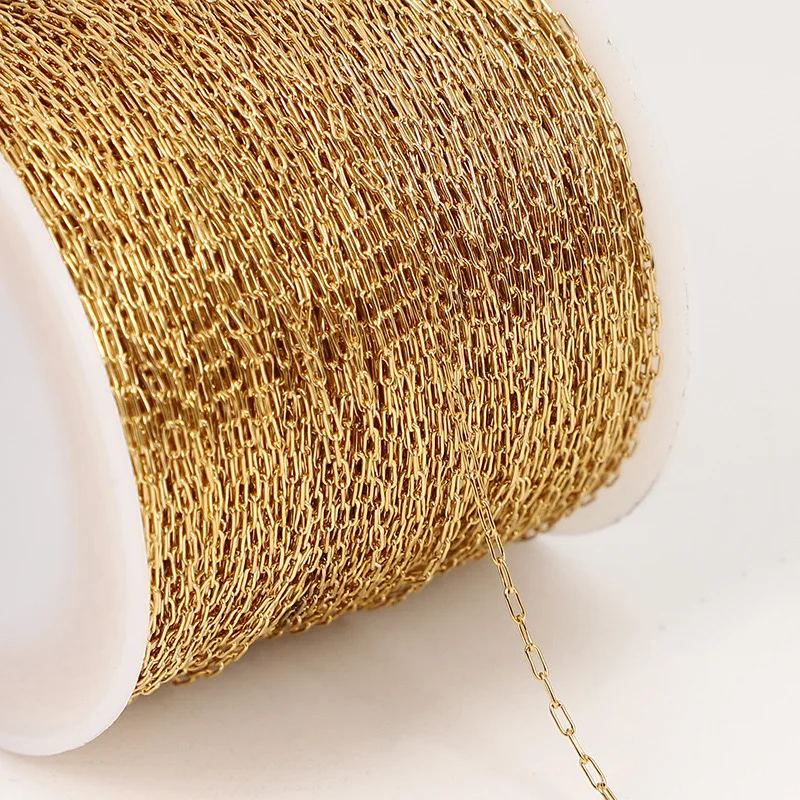 Gold Plated Stainless Steel 0.8 mm and 1 mm Thin beaded Bearizing Chains