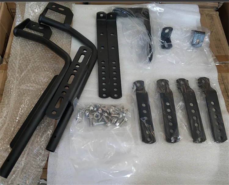 PP Side Box With LED Light Mat Black Cover Red Ref With Handle Bar Brackrest Tail box Reflecting Sheet Motorcycle Rear Box