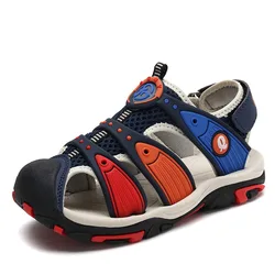 Летние детские сандалии мужская пляжная обувь 2021 корейская детская обувь с дырками детские сандалии с мягкой подошвой