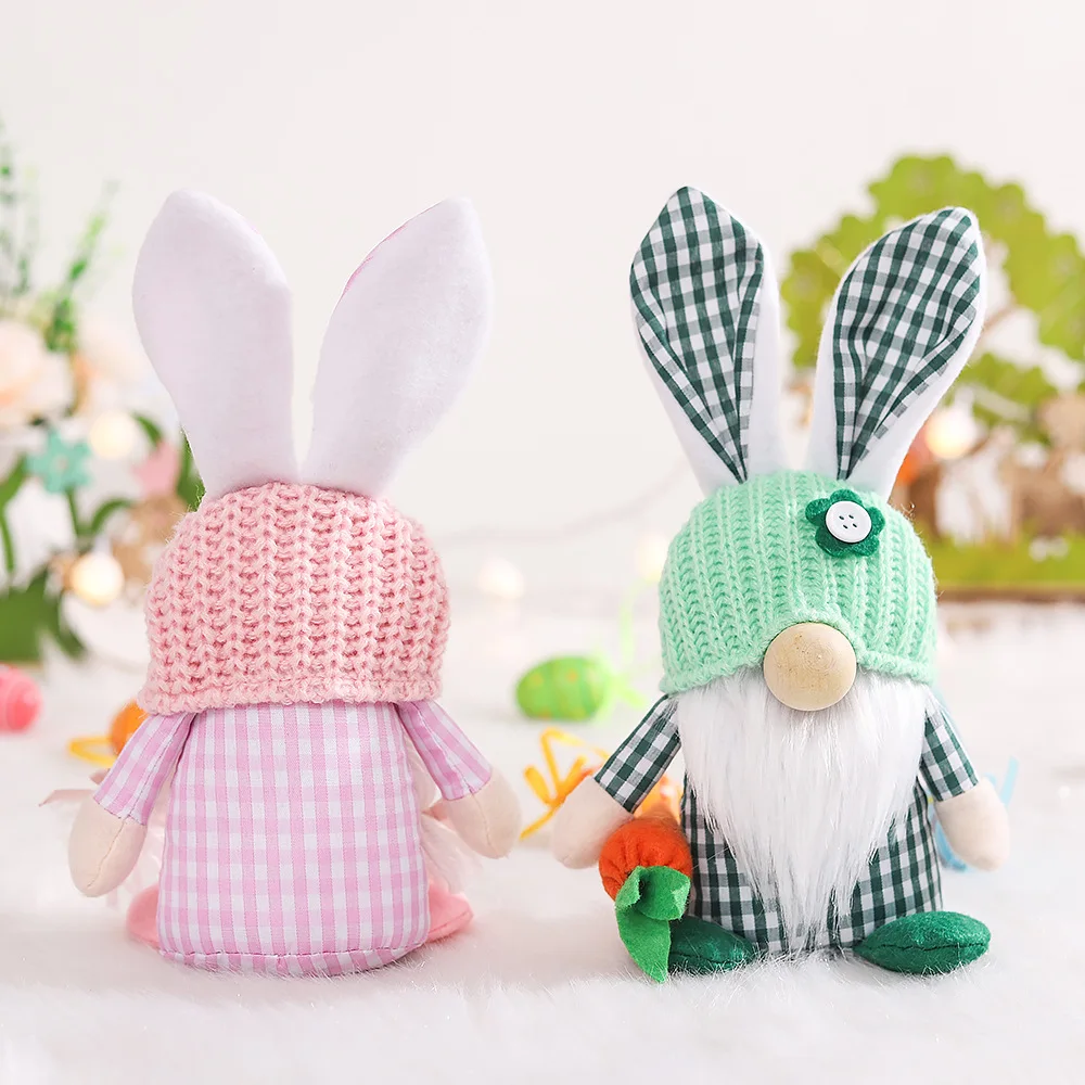 Easter Bunny Gnomes Doll Decoration Faceless Dwarf Standing Doll Easter Toy Desktop Ornament For Festival Gift Home Supplies