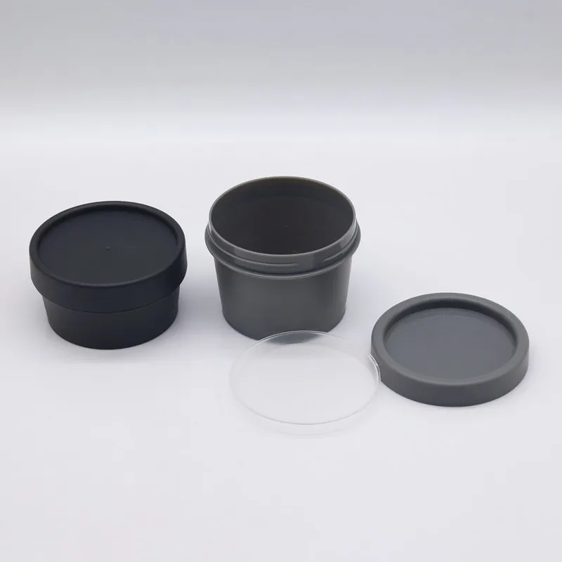 50mL 100mL 200ml Matte Black pp Plastic Jar 100g Cosmetic Creams Container With Inner Seal For Hair Care Product