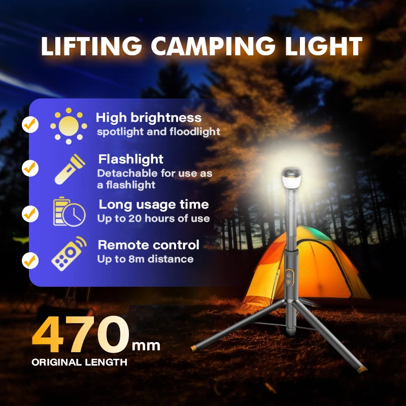 Banqcn high brightness 5V portable camp light fishing camp light with floodlight and flash light