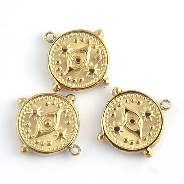 Hot Selling of All Time Fashion Accessories Handmade Stainless Steel Gilded Demon Eye Charm Pendant for Women