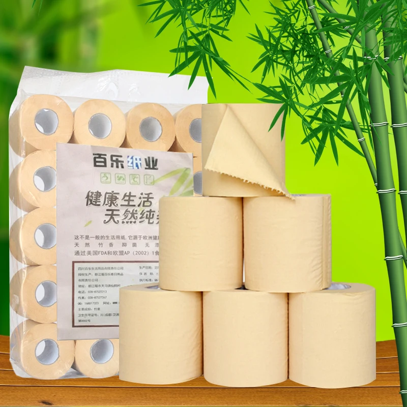 
Cheap 4 Ply 12Rolls Soft Bathroom Tissue Paper Rolls Bio Bamboo Toilet Paper 