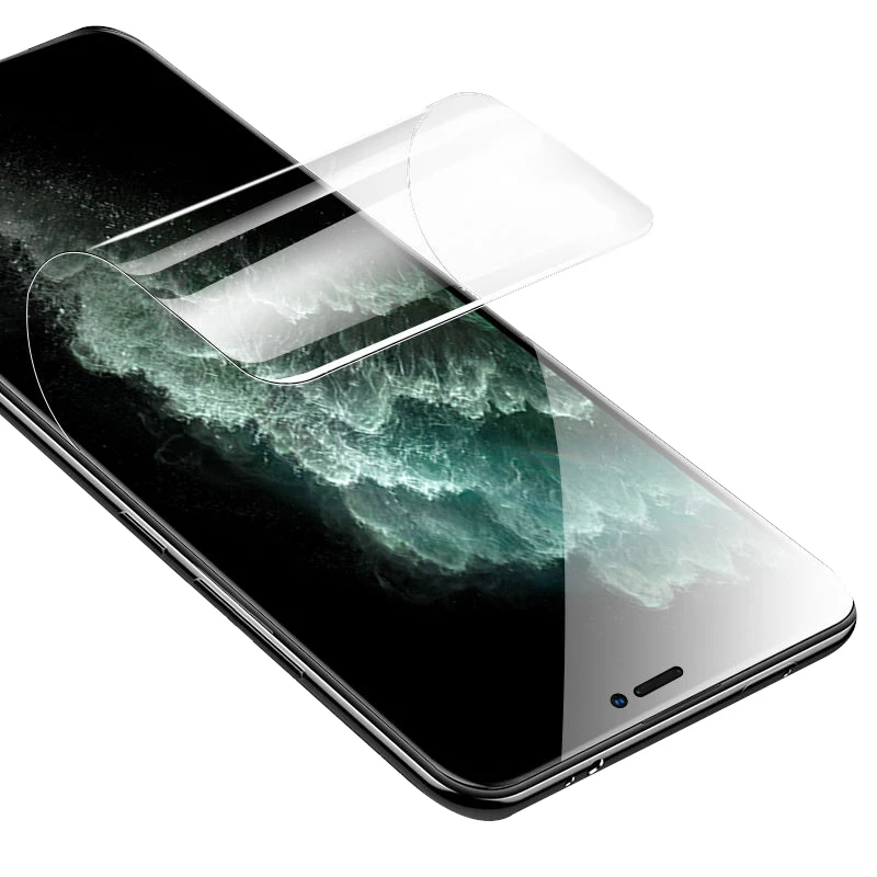 Anti-blue ray TPU Soft Purple Film Full Coverage Edge Curved Screen Protectors for iPhone  X   XR 11 12 13 Pro Max mobile phones