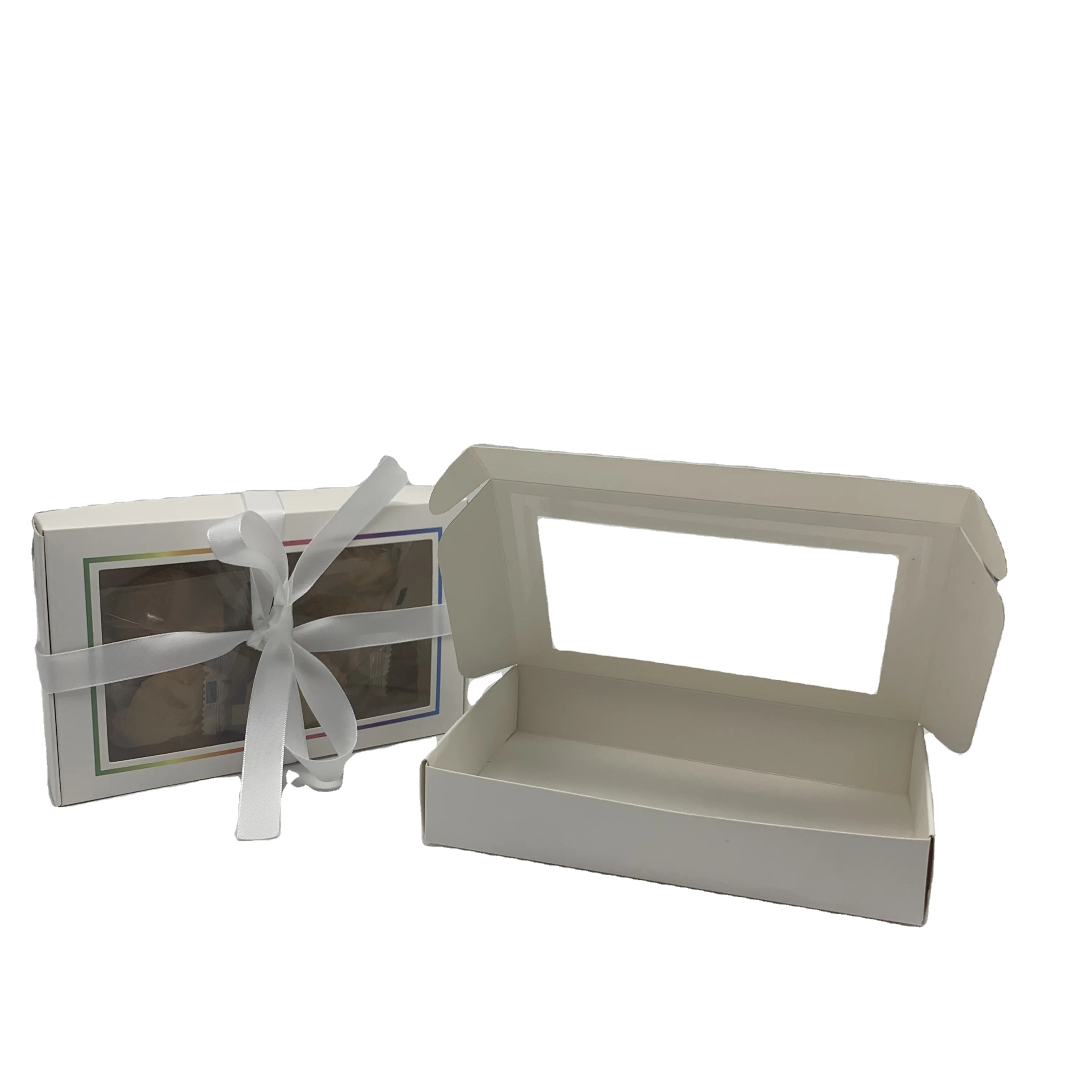 Customized Food Biscuit  Packaging High Quality Cookies Box Packing Macaron Paper Boxes  With Window