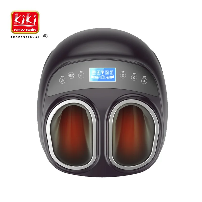 KIKI MASSAGE Electric Deep Kneading Therapy Air Compression Roller Shiatsu Foot SPA Massager Machine with Heat