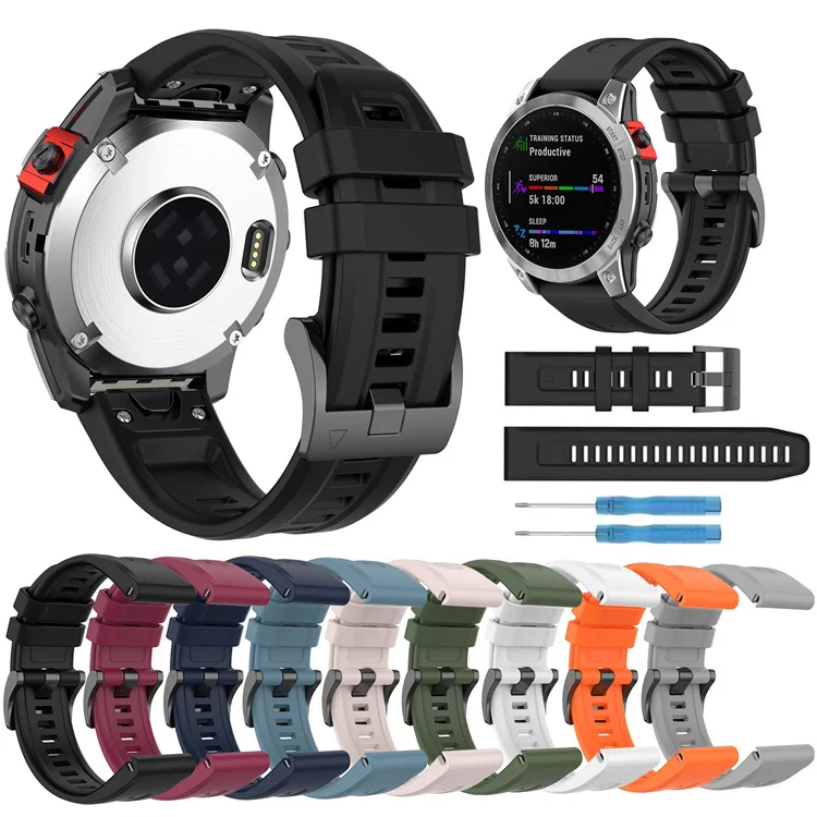 Quick Release Rubber Strap Smart Watch Wristband Silicone Watch Bands For Garmin Fenix5 5S 5X 6X 7X Watchband