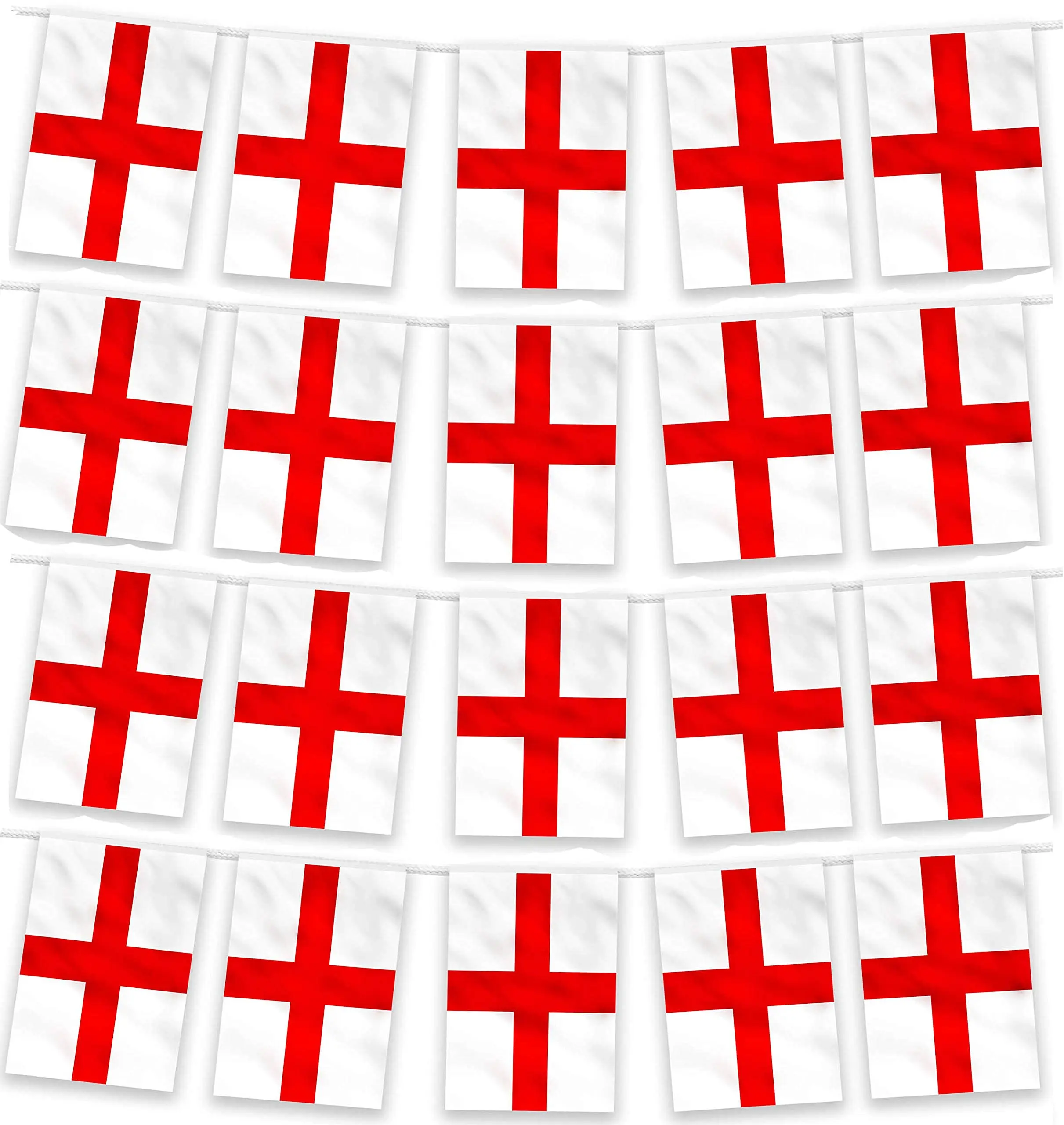 10 Meters Long England Bunting Flags with 20 St Georges Custom Flag