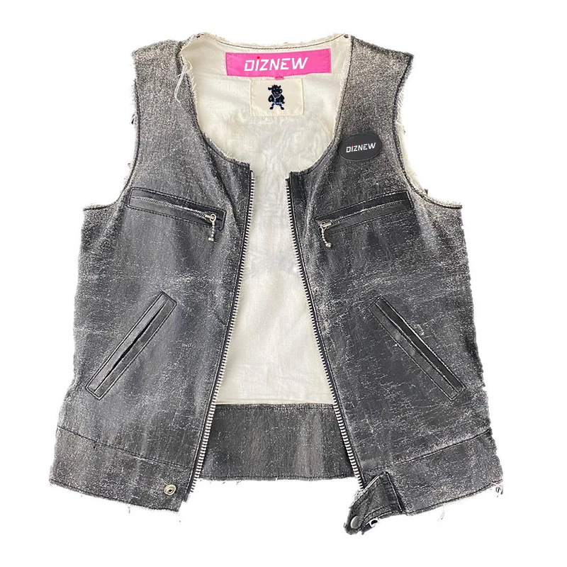 DiZNEW 2023 New Fashion Skull Retro Vest For Men Customized High quality Mens Vest