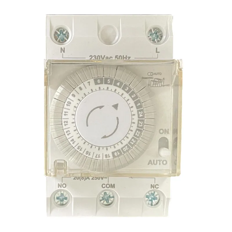 Din Rail Mount Option Mechanical Manual Programmable Analogue Timer Switch No Battery