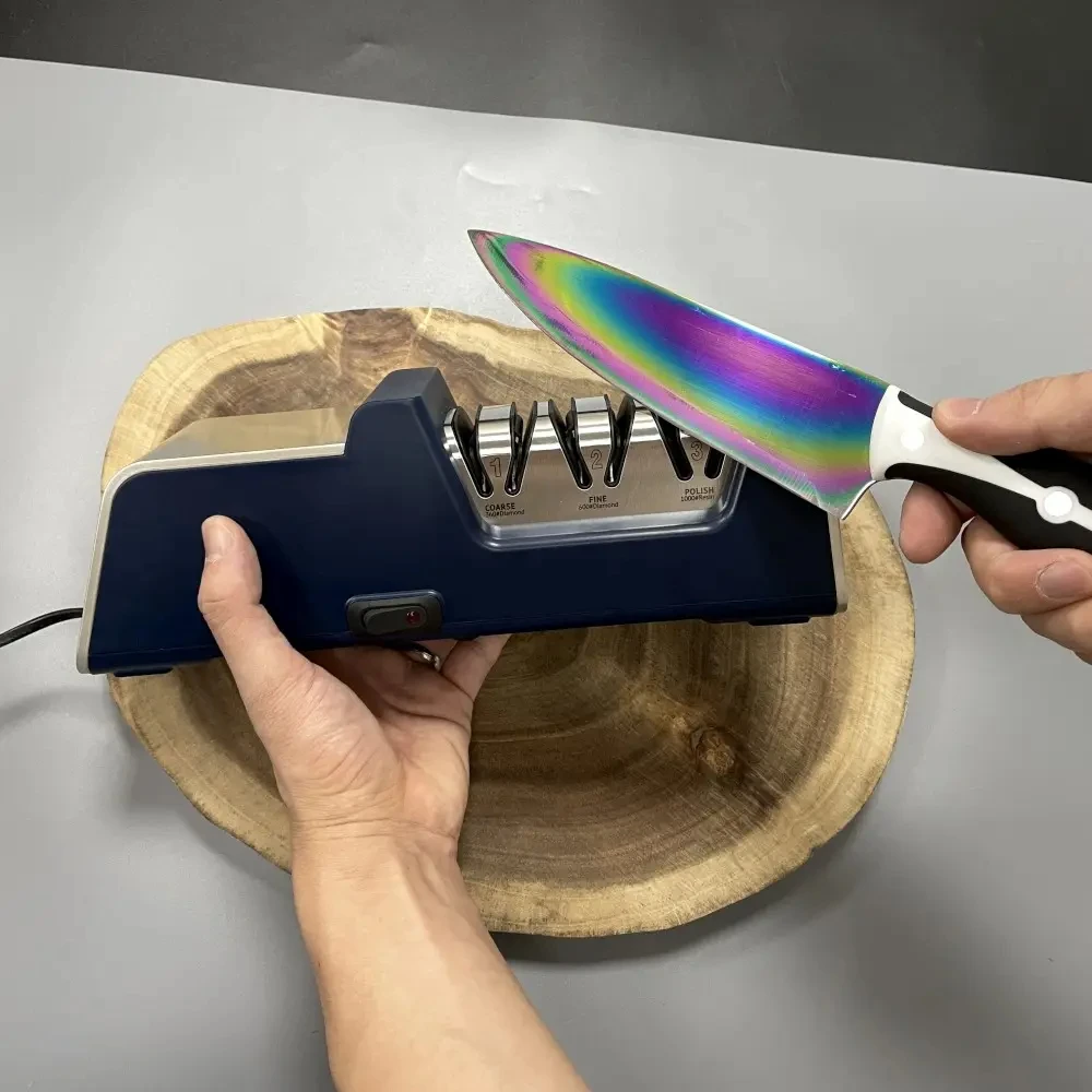 18W Profession Commercial Grade 3-Stage Slots electric knife and scissor Grinder Diamond Abrasives Automatic knife sharpen tool