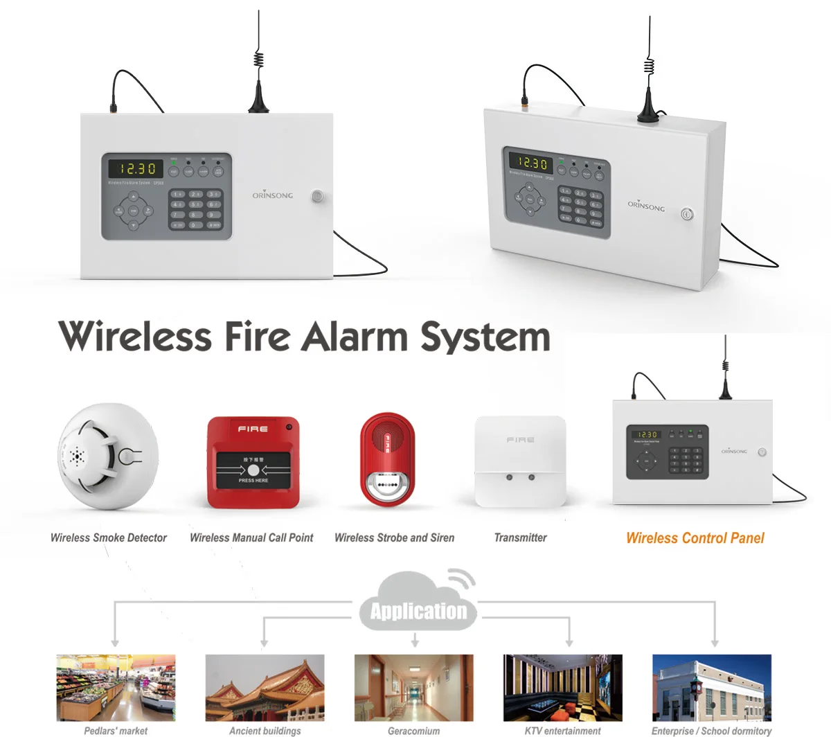 433 MHz Wireless Fire Alarm Sensor Photoelectric Smoke Detector Alarm For Wireless Addressable Fire Alarm System