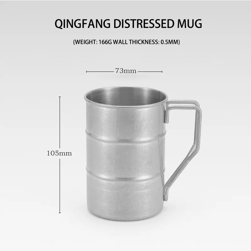 Environmental Protection reusable 304 stainless steel Cup retro industrial style Outdoor Camping Party mug Cold Drink Beer Coke