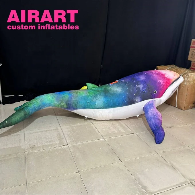 event decorated inflatable beluga whale, colorful inflatable Marine animal whale for display