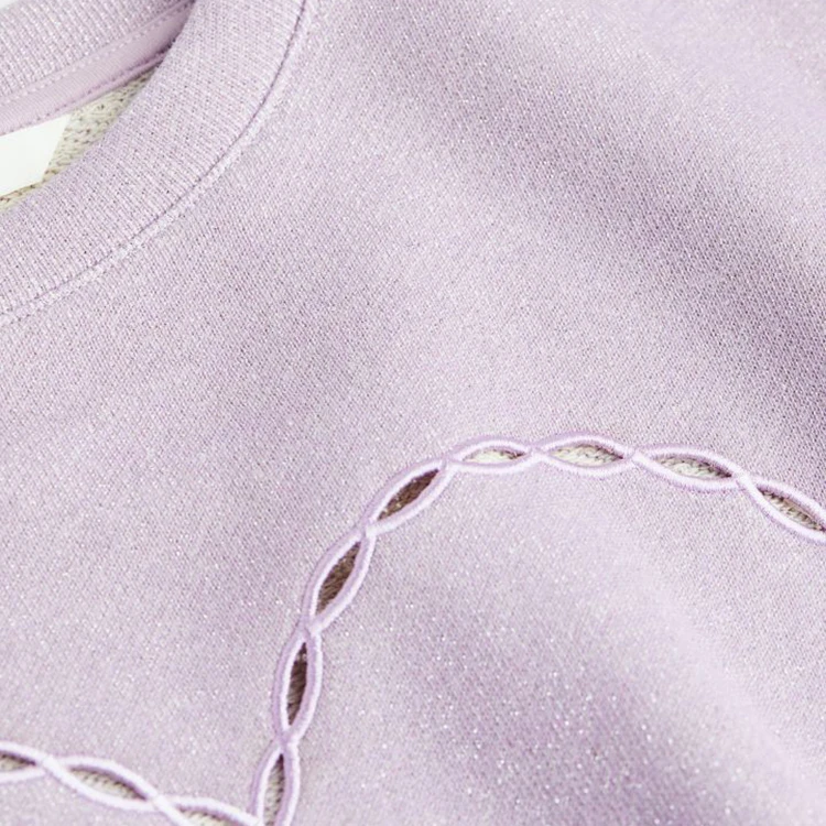 factory customized 100% cotton hoodie acid washed vintage lavender distressed crewneck sweatshirt for women unisex