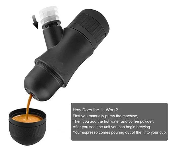 Custom logo OEM Portable Espresso Coffee Machine Outdoor Mini Espresso Coffee Maker for Camping