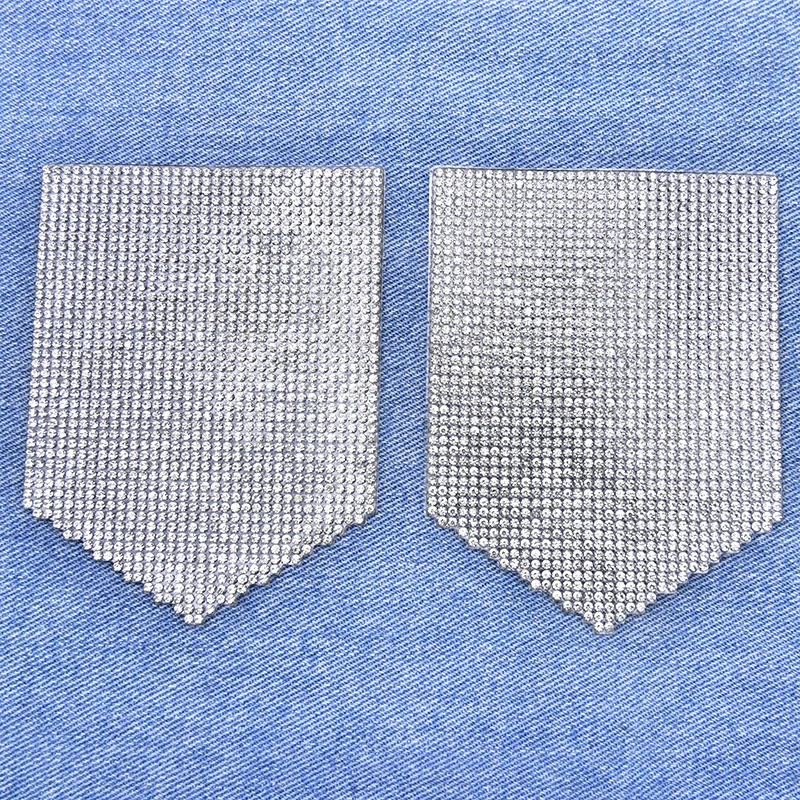 Hot Fix Rhinestone Transfer Strass Motif Crystal Applique Patches for Garment Jeans Pocket