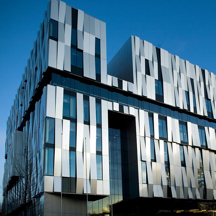 House Metal Sheets Decorative Building Facades Glass Curtain Profile Facade Design Exterior Aluminum Wall Cladding