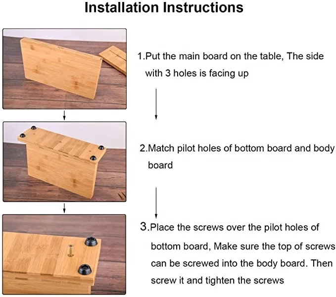 Eco-Friendly Bamboo Wood Enhanced Magnetic Knife Block Holder