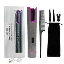 Portable Curling Wand Pro Hair Curl Curler Spinning Automatic Cordless Hair Curler Hair Curling Iron