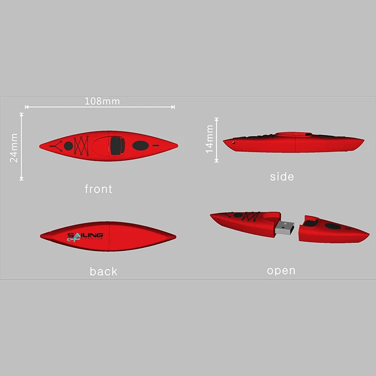 Kayak Business Gift Promotional Flash Drive 3.0 2.0 pendrive 64GB 32GB 16GB 8GB Keychain usb Memory stick