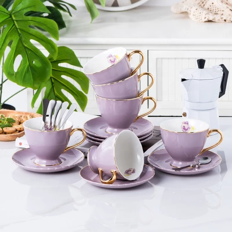 80ml Ceramic Coffee Cup Luxury Simple Porcelain Afternoon Tea Cup Dinner Wedding Modern Drinkware