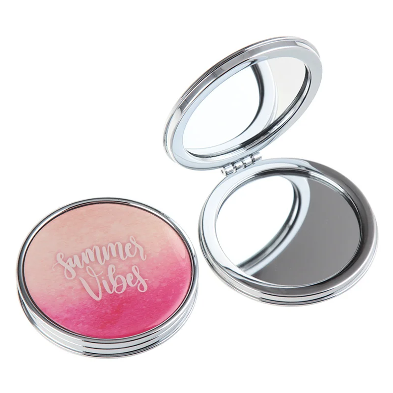 Promotional Gifts Pocket Antique Make Up Custom Design Logo Compact Folding Round Metal Mirrors
